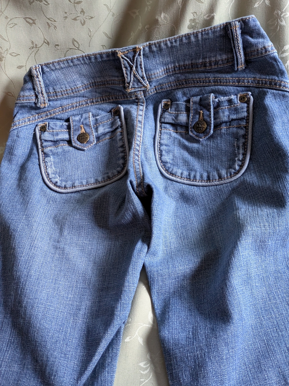 Vtg Jolt women's stretch flare denim jeans top stitching detail, size 3